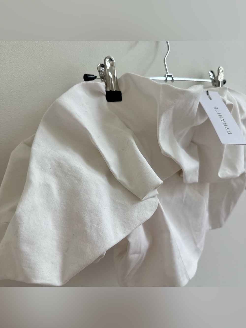 Dynamite White Off-Shoulder Ruffle Crop Top - Picture 4 of 8